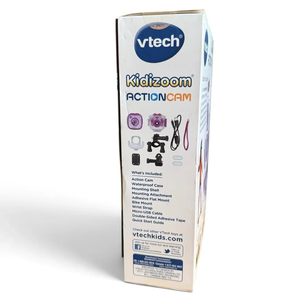 New VTech Kidizoom Action Cam Purple Kids Digital Video Camera Kit